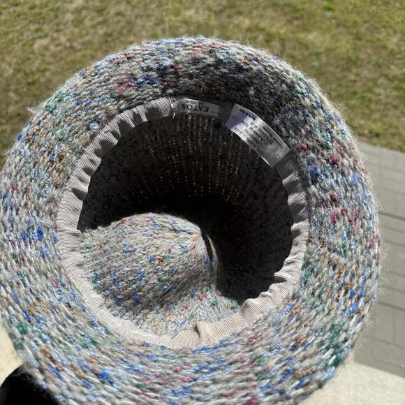 Eaton Italy Wool Blend Bucket Hat Multicolor Speckled Knit Retro Winter Cap - Picture 6 of 7